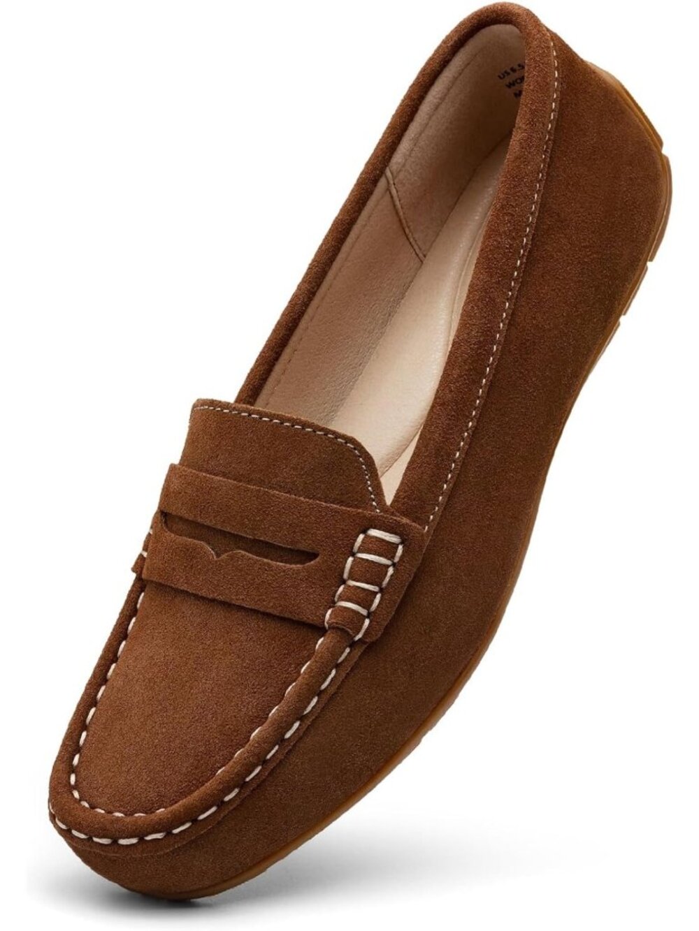 Comfortable Lightweight Suede Leather Penny Loafers Slip-Ons for Work & Casual